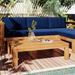 Outdoor Backyard Patio Wood 5-Piece Sectional Sofa Seating Group Set with Cushions