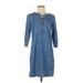 Talbots Casual Dress - Shirtdress: Blue Dresses - Women's Size 2 Petite