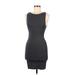 Zara Casual Dress - Bodycon: Gray Solid Dresses - Women's Size Medium