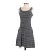 Banana Republic Casual Dress - A-Line: Gray Stripes Dresses - Women's Size 0