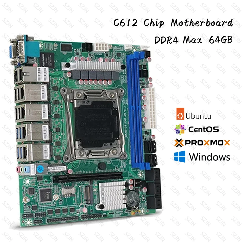 Home Nas X99 Motherboard C612 Chip LGA2011-3 für NAS Router Sever 6x2,5 GbE I226 10xSATA Unterstützung Raid Xeon E5-V3 V4 Image