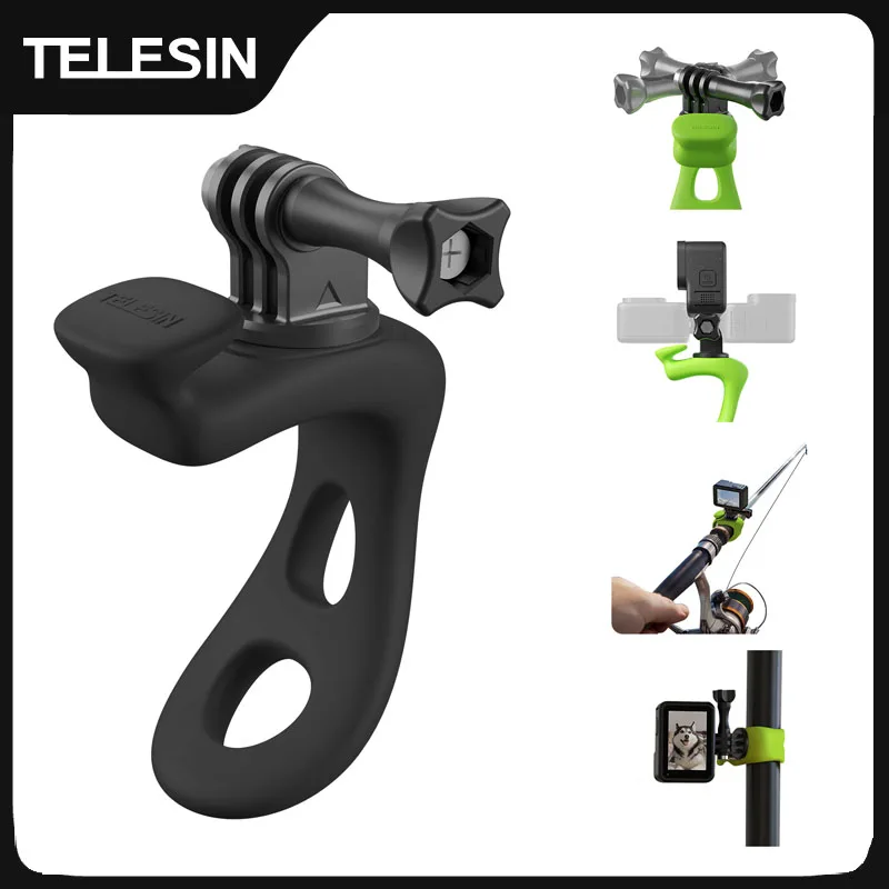 TELESIN Action Kamera Einstellbare Silikon Halterung Mini Flexible Halterung Für Gopro Insta360 DJI Action Kamera Zubehör Image
