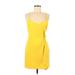 NBD Cocktail Dress - Party V Neck Sleeveless: Yellow Solid Dresses - Women's Size Medium