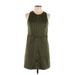 Abercrombie & Fitch Casual Dress - Mini Crew Neck Sleeveless: Green Print Dresses - Women's Size Large