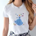 White T Shirt Disney - Princess Alice Snow White Belle Cinderella Dress Unisex Tees Tops T-shirts