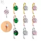 ZS 1 PC Minimalist 14G Stainless Steel Belly Button Ring 8MM Green Pink Color CZ Crystal Navel