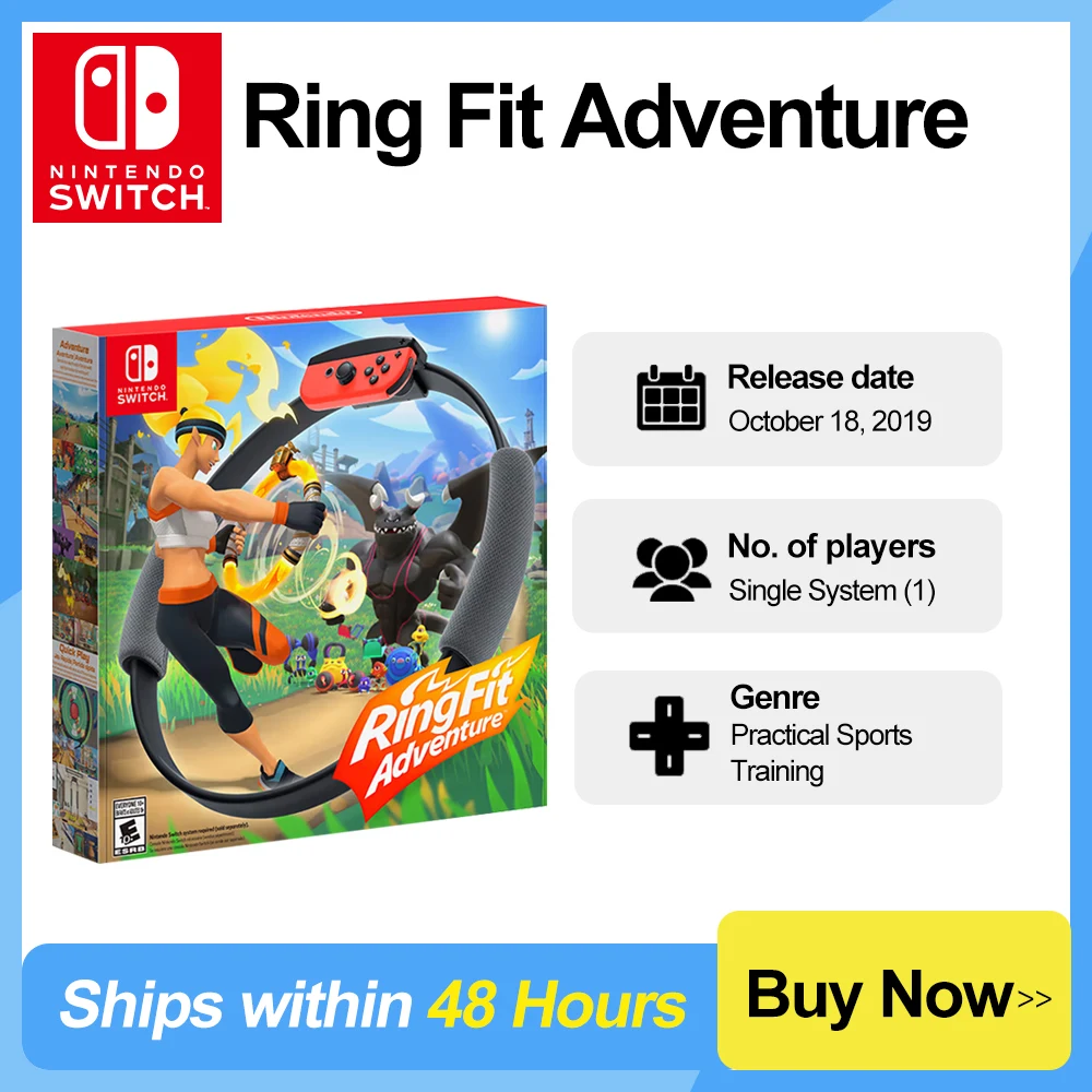 Ring Fit Adventure Nintendo Switch Game Deals Physical Game Card Practical Sports Training Genre for Nintendo Switch Console