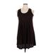 Casual Dress - A-Line Scoop Neck Sleeveless: Brown Solid Dresses - Women's Size X-Large