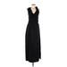 Amanda Uprichard Cocktail Dress - Formal V Neck Sleeveless: Black Print Dresses - Women's Size Medium