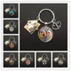 Beautiful House Key Chains Flower Cabin Keychain Glass Cabochon Cute Gift for Women and Girls