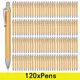 120Pcs Bamboo Retractable Ballpoint Pen Black Ink 1 Mm Office Products Pens Bamboo Ballpoint Pen