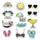 Enamels Sunshine Beach Sea Drink And Cocktail 10pcs/Lot Floating Charms Living Glass Memory Lockets