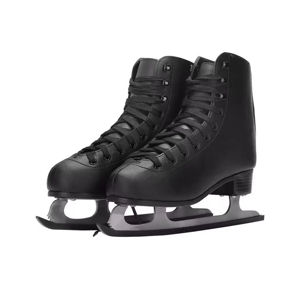 Echtleder-Eiskunstlauf-Skates-Schuhe, professionelle Thermo-, warm-, verdickte, Skating-Sneaker mit echter Eisklinge, Größe 30-46