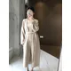 Autumn and winter new Korean version of 100% cashmere cardigan loose long over the knee network red