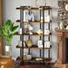 Rustic Country 5-Tier Bookshelf | Wide Open Shelves, Stable Metal Structure | 71.81 H x 41.3 W x 10.12 D in | Wayfair W16-11098