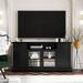 Ceballos TV Stand For TV Up To 65In w/ 2 Tempered Glass Doors Adjustable Panels Open Style Cabinet_29.9" H x 59.8" W x 18.9" D Wood | Wayfair