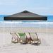 DreamDwell Home 10 Ft. W X 10 Ft. D Steel Pop-Up Waterproof Canopy Tent Ez Outdoor Patio Market Backyard Canopy /Soft-top in Black | Wayfair