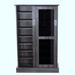 Latitude Run® Cabinet-Atlantic Windowpanes Media Wood/Manufactured Wood in Brown | 73.51 H x 32.26 W x 9.51 D in | Wayfair