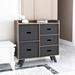 Ebern Designs Dresser Organizer Cabinet w/ Easy Pull Fabric Drawers Wood in Black/Brown/Gray | 33.09 H x 31.49 W x 11.89 D in | Wayfair