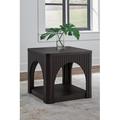 Signature Design by Ashley Yellink End Table Wood in Black/Brown | 22 H x 24 W x 24 D in | Wayfair T760-2
