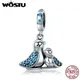 WOSTU – pendentif en argent Sterling 925 pendentif en forme d'oiseau mignon perles adaptées aux