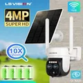 LS VISION double lentille WIFI caméra solaire extérieure 4MP sans fil sécurité CCTV10X Zoom optique