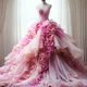 Robe de soirée longue rose à volants pour femmes vêtements moelleux robes de patients Luxotton
