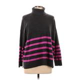 Vince Camuto Turtleneck Sweater: Purple Stripes Tops - Women's Size Large
