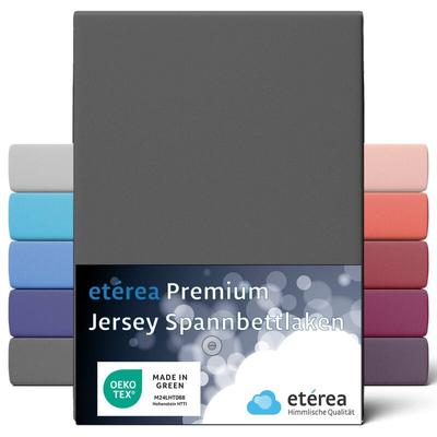 Etérea - Premium Jersey Spannbettlaken Anthrazit 180x200 - 200x200 cm - Anthrazit