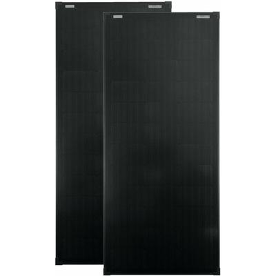 Solarmodule 2 Stück 100 Watt schwarz Mono Solarpanel Solarzelle 1200x545x30 93043