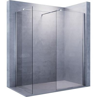 Walk In Dusche Duschwand Duschabtrennung Duschkabine mit Stabilisator Nano ESG Glas 8mm 90x200cm