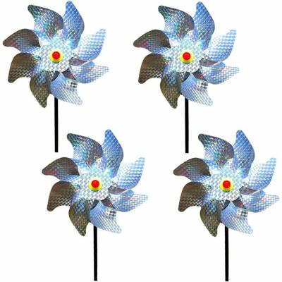 Vogel-Dekoration, Gartenspike, Anti-Tauben-Vogelschreck, reflektierende Windmühle zum Schutz von