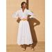 J.McLaughlin Women's Riverdale Maxi Skirt White, Size XS | Cotton