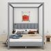 Red Barrel Studio® Gwendelyn Upholstered Canopy Bed in Gray | 81.1 H x 61.8 W x 85.4 D in | Wayfair BC9D8AE4BF7246E8BEDC7FCFE821F42F