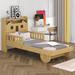 Latitude Run® Marjoree Car Bed w/ Bear-Shaped Headboard, USB & LED Wood in Brown | 42.5 H x 40.2 W x 82.3 D in | Wayfair