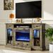 Red Barrel Studio® Johandry 58" Farmhouse Electric Fireplace TV Stand for TVs up to 68" w/ Drawers & Cabinet in Gray | Wayfair