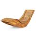 Millwood Pines Corradina 61.4 " Long Reclining Acacia Single Chaise Wood/Solid Wood in Brown/White | 30.7 H x 23.6 W x 61.4 D in | Outdoor Furniture | Wayfair