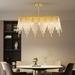 House of Hampton® Johnroe 7 - Light Gold Crystal Pendant in Yellow | 11.02 H x 31.5 W x 7.87 D in | Wayfair 4104FF6DC2334F298246D9230330DC83