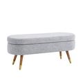 Mercer41 Torey Upholstered Cabinet Storage Bench Solid + Manufactured Wood/Wood/Velvet in Gray | 17.6 H x 43.5 W x 16 D in | Wayfair