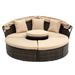 wendeway Hot Sale KD Rattan Round Lounge w/ Canopy Bali Canopy Bed Outdoor in Brown | 54.7 H x 64.1 W x 64.1 D in | Wayfair GFNPOT-W640S00035