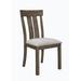 Wenty 2Pc Oak & Fabric Dining Chair Rustic Farmhouse Style Standard Dining Height Seat Wooden Furniture Wood/Upholstered in Brown | Wayfair
