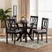 Wholesale Interiors Baxton 4 - Person Dining Set Wood/Upholstered in Brown | 29.9 H x 35.4 W x 35.4 D in | Wayfair 244-1421-9404-10900-WF