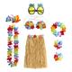Party Hawaiian Grass Skirt Floral Wreath Bra Hair Clip Pineapple Glasses Holiday Party Beach Dressing Props