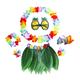 Party Hawaiian Wreath Simulation Leaf Skirt Pineapple Glasses Hibiscus Hair Clip Combination Set New