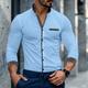 Men's Shirt Band Collar Shirt Summer Shirt Dress Shirt Button Up Shirt Casual Shirt White Wine Blue Long Sleeve Stripe Band Collar Daily Vacation Splice Clothing Apparel Cotton Cotton Blend Fashion