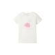 TOM TAILOR Mädchen Kinder T-Shirt mit Glitzer-Print, 12906 - Wool White, 128/134