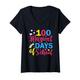 Damen 100 Magical Days of School For Boys Kids 100th Day Of School T-Shirt mit V-Ausschnitt