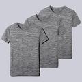 Paquets multiples 3 pièces Homme Col Ras du Cou Manches courtes Gris Claire T shirt Tee T-shirt Plein Usage quotidien Vacances Polyester Printemps été