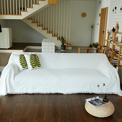 Sofabezug Sofadecke einfarbig Couchbezug Couchschutz Sofaüberwurf waschbar für Sessel/Wohnzimmer/3 Sitzer/4 Sitzer/L-Form Sofaklassische geprägte Polyester / Baumwollmischung Überzüge Image