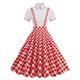Retro Vintage 1950s Kleid A-Linie Kleid Swing-Kleid Mittag Damen Tupfen A-Linie Halloween kleid hochzeitsgast Tee-Party Casual Kleid